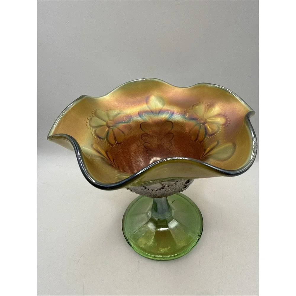 Northwood Daisy And Plume Carnival Glass Vintage